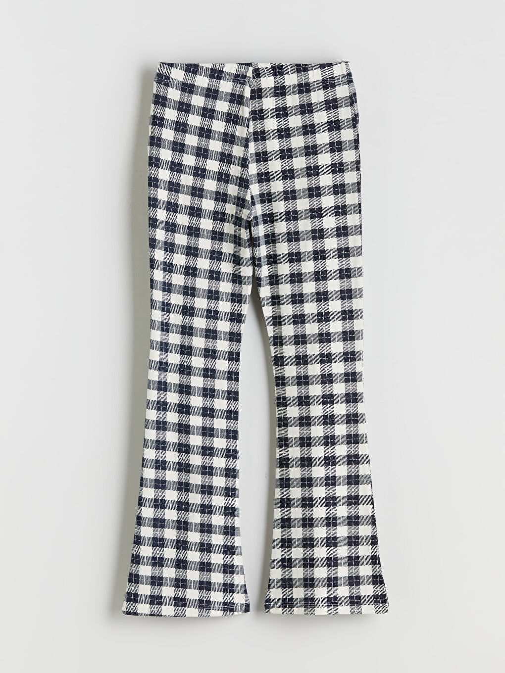 Elasticated Waist Plaid Girls' Leggings-1