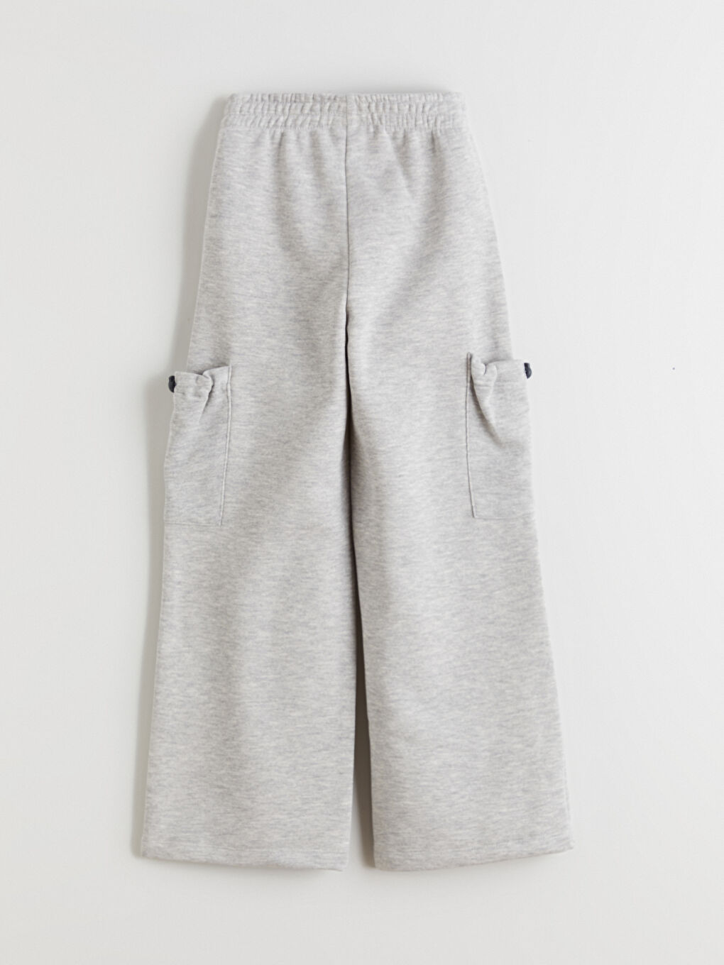 Gri Beli Lastikli Kız Çocuk Kargo Eşofman Altı-2