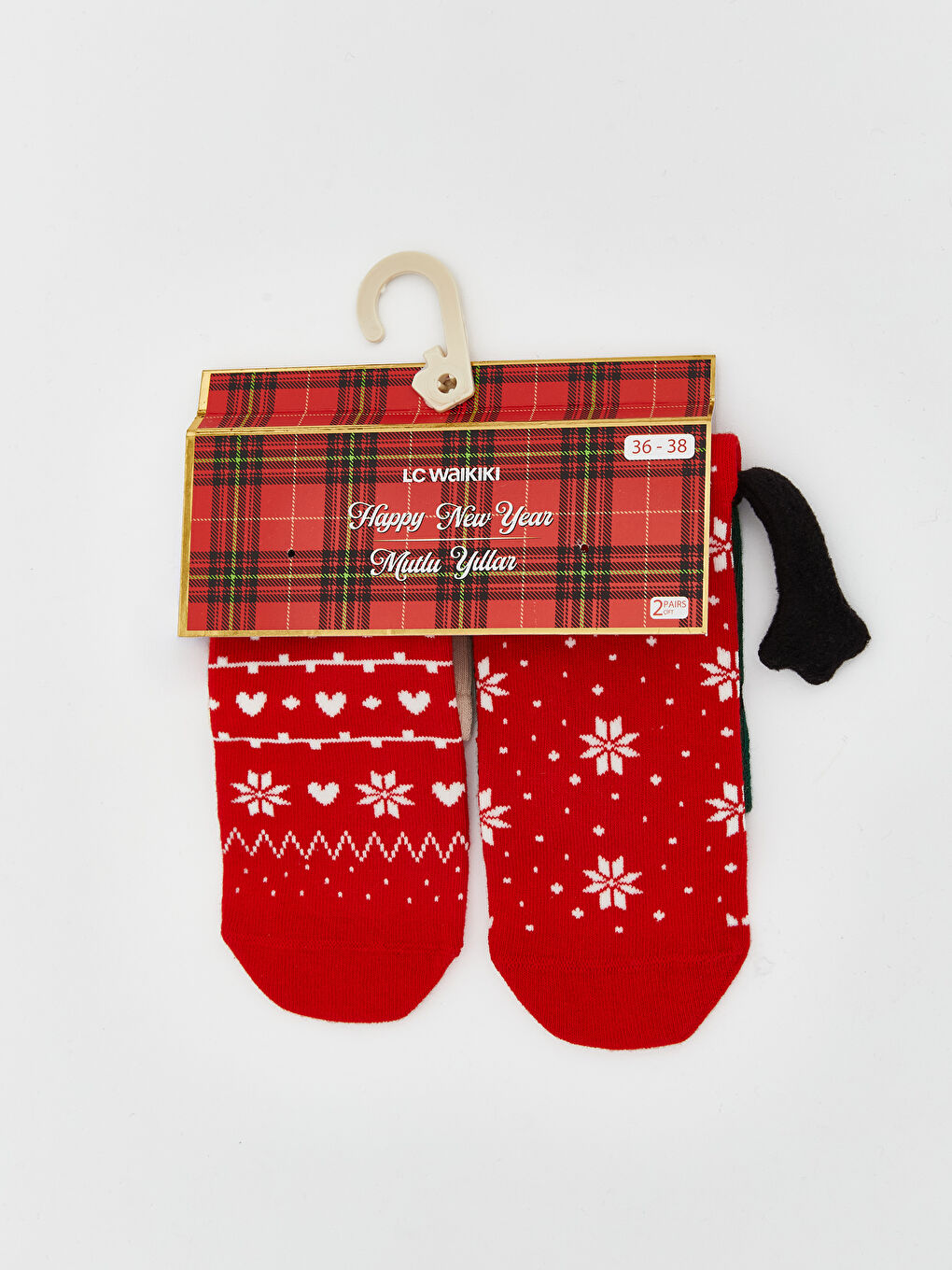 New Year Themed Women's Ankle Socks 2 Pack-1