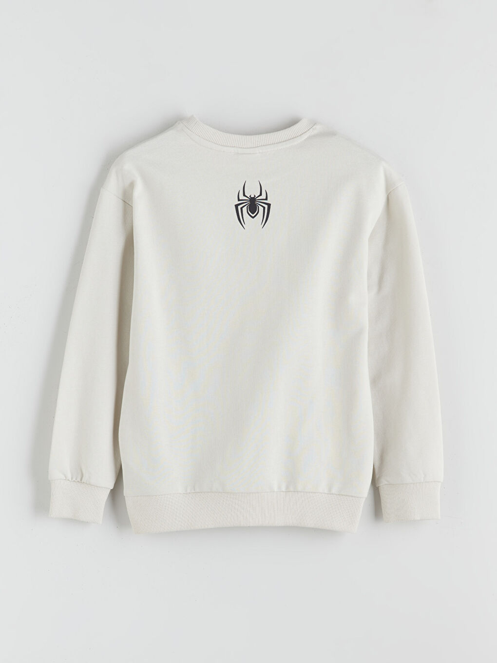 Gri Bisiklet Yaka Spider-Man Baskılı Erkek Çocuk Sweatshirt-2