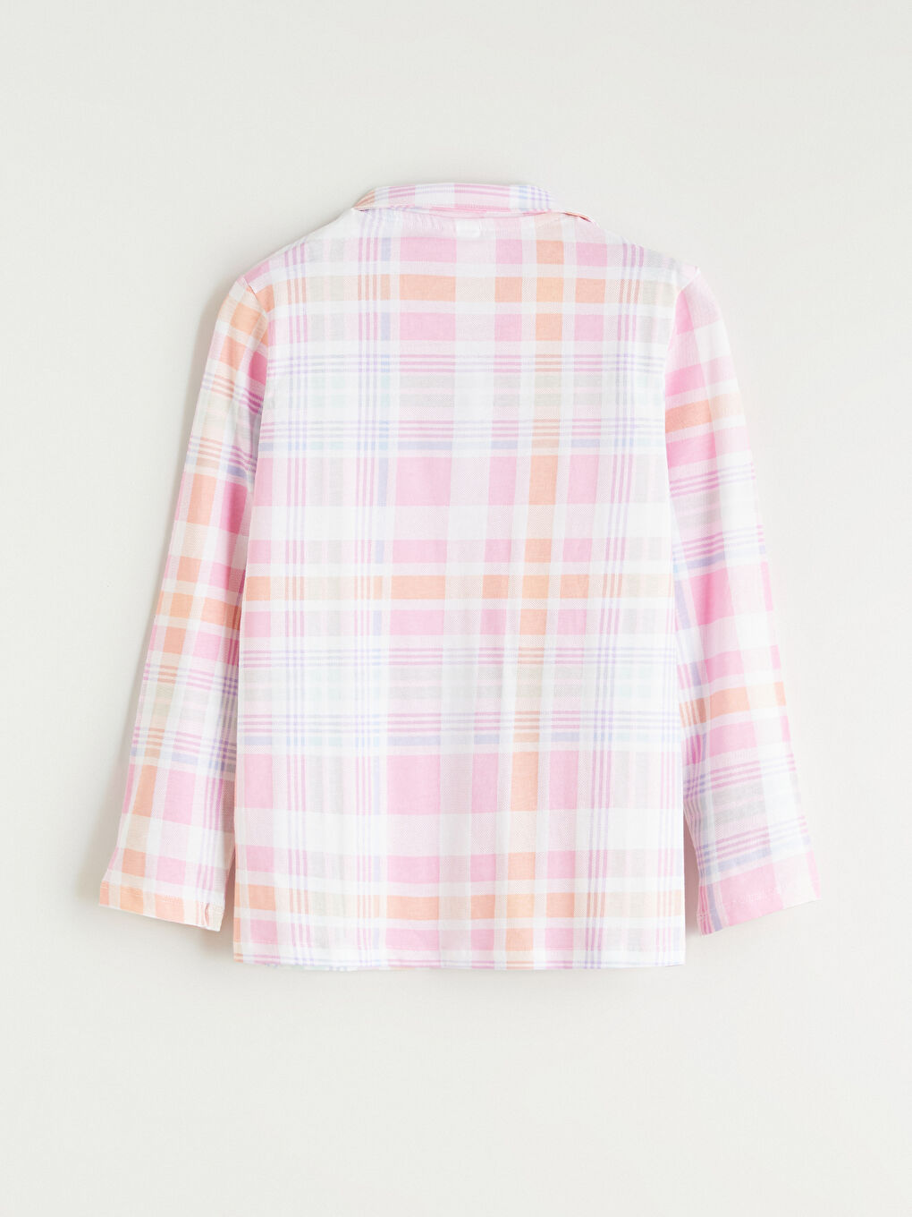 Collared Neck Plaid Girls' Pyjama Set-3