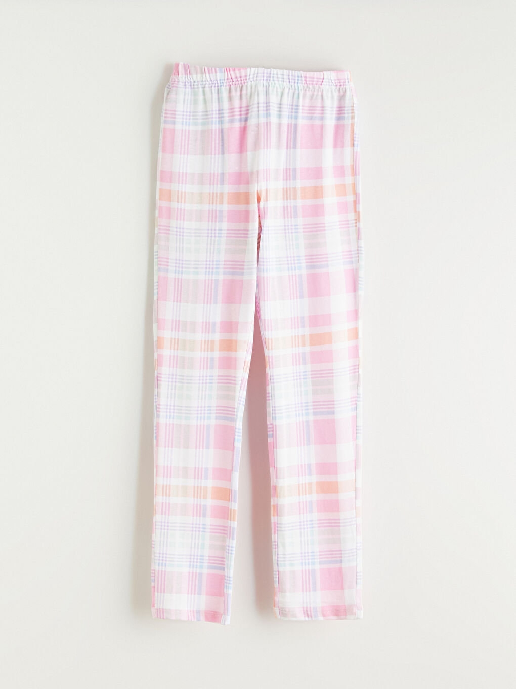 Collared Neck Plaid Girls' Pyjama Set-4