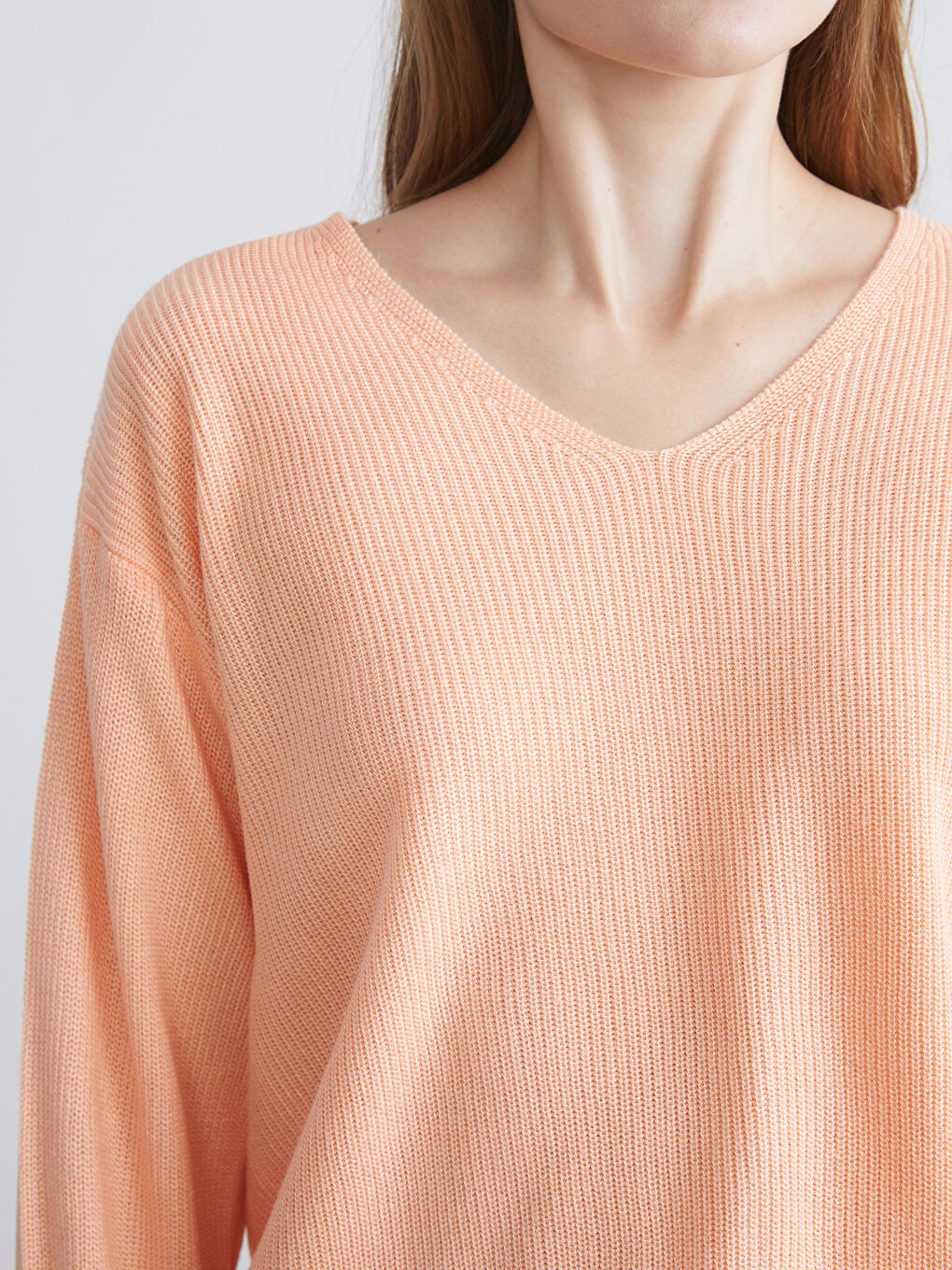 V Neck Women's Knitwear Sweater-2
