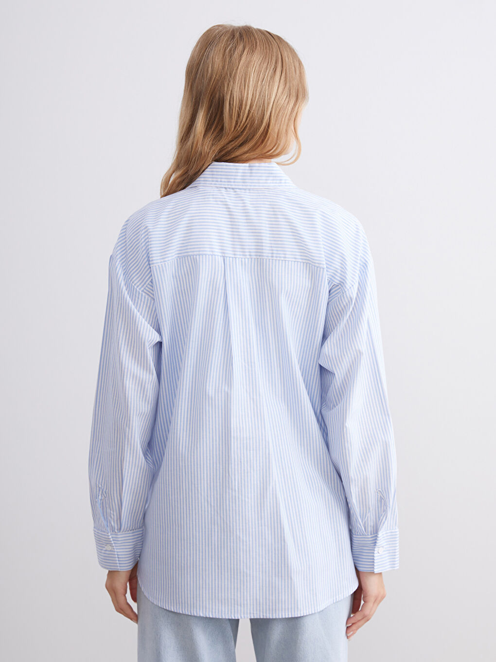 Chemise Rayée Oversize en Popeline pour Femmes-7