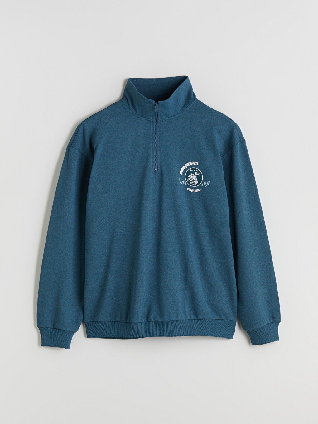 LCW ECO Funnel Neck Printed Men's Sweatshirt -W5G905Z8-HSH