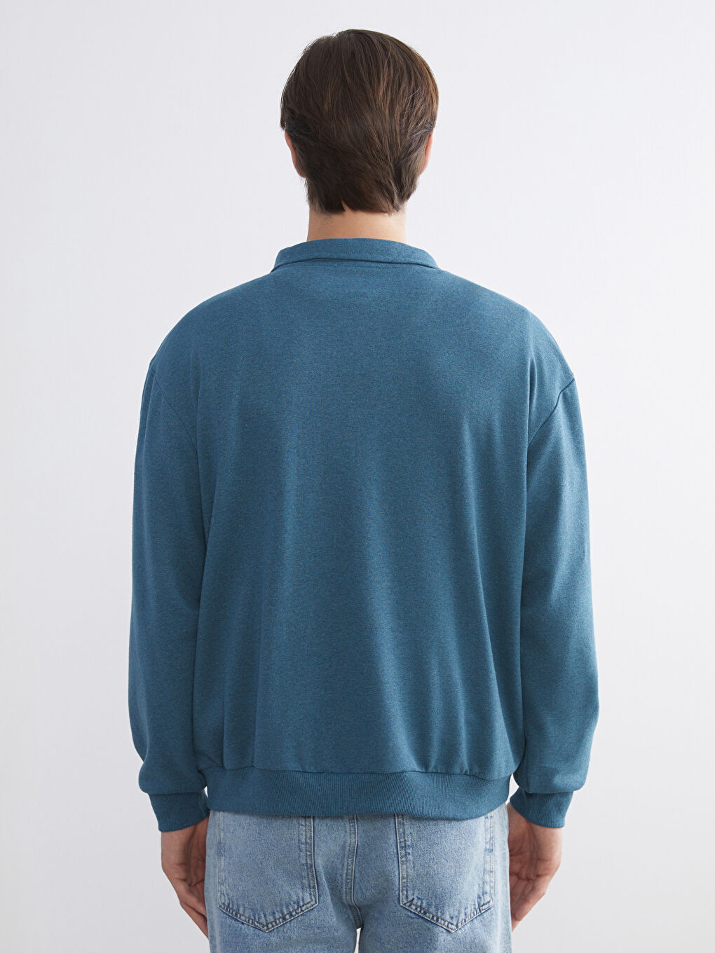 Funnel Neck Printed Men's Sweatshirt-6