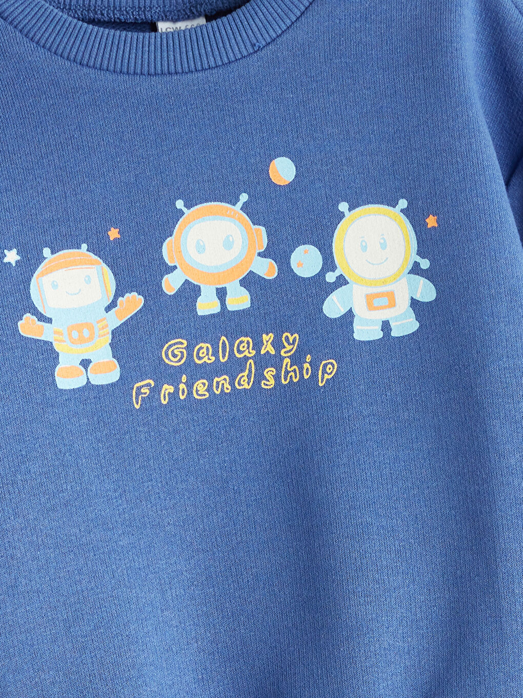 Mor Bisiklet Yaka Baskılı Erkek Çocuk Sweatshirt-1