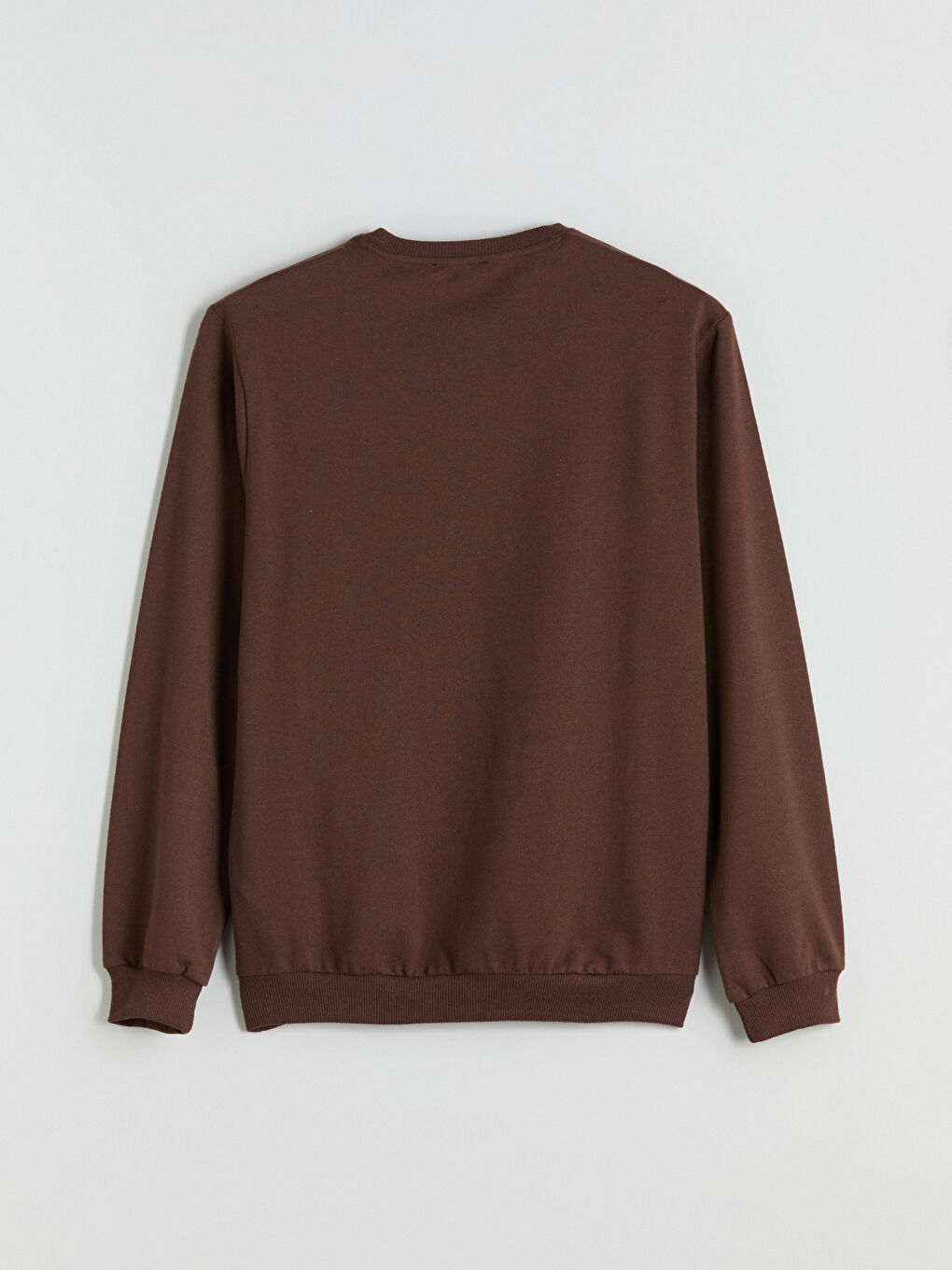 Kahverengi Bisiklet Yaka Baskılı Erkek Sweatshirt-5