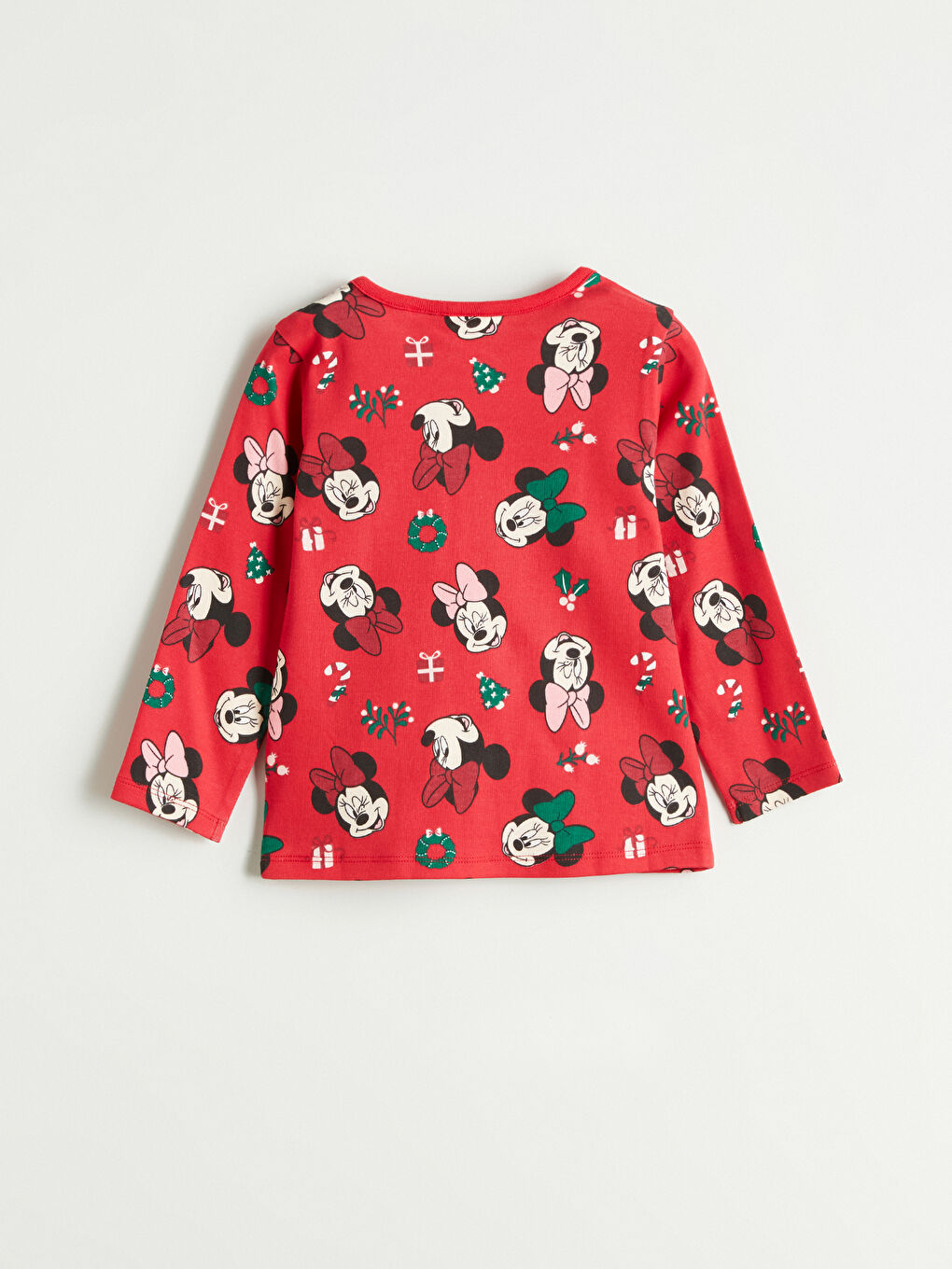 Crew Neck Minnie Mouse Printed Baby Girls' Pyjama Set-3