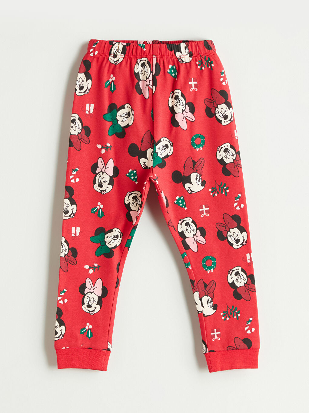 Crew Neck Minnie Mouse Printed Baby Girls' Pyjama Set-4