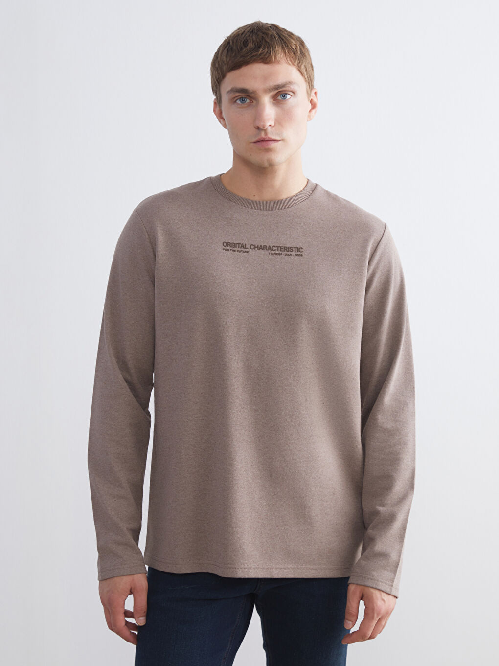 Crew Neck Printed Men's Sweatshirt
