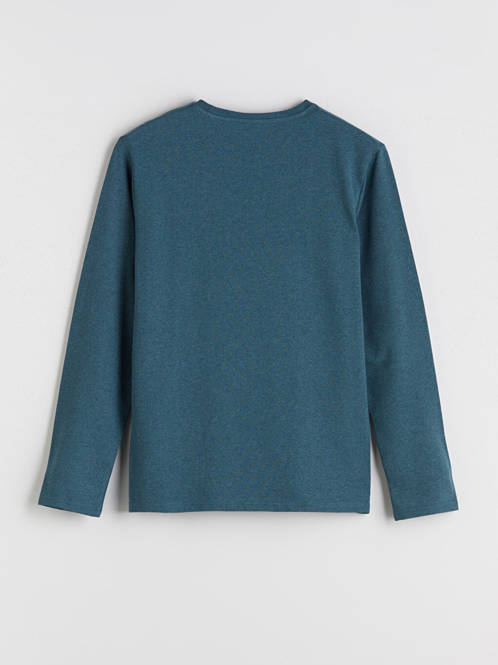 Petrol Bisiklet Yaka Baskılı Erkek Sweatshirt-5