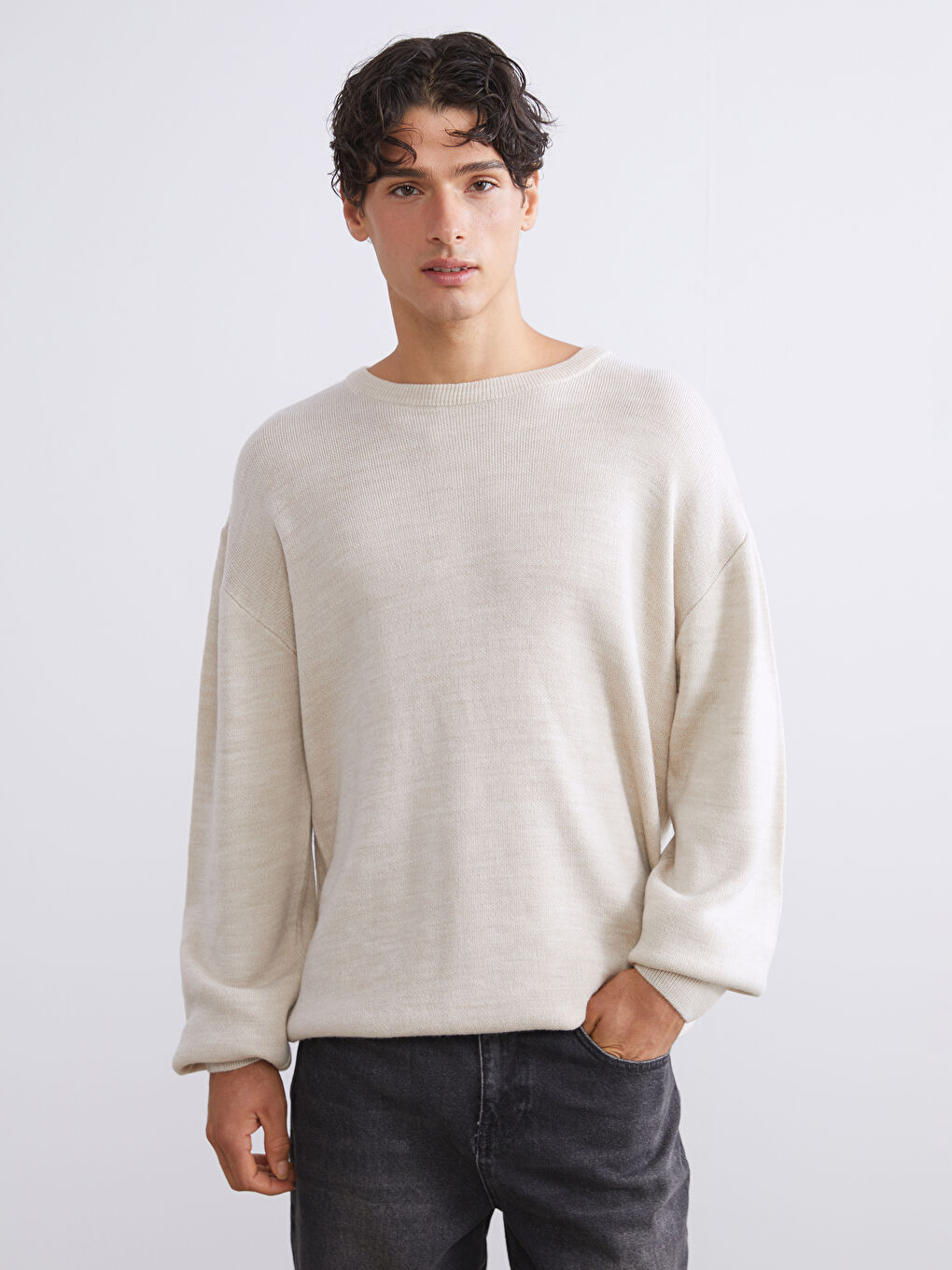 Pull-over Col rond Manches longues pour Hommes en Tricot