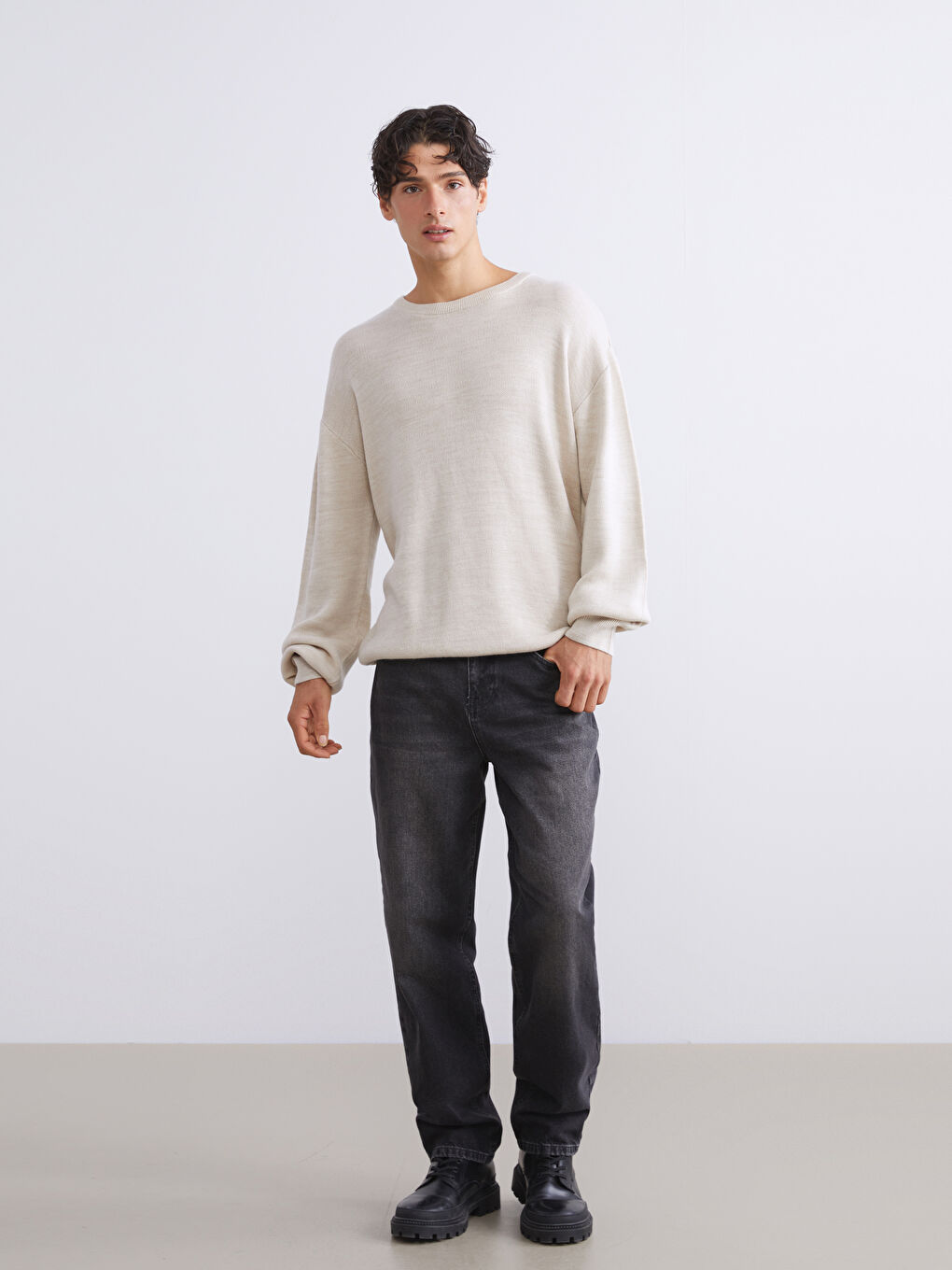 Pull-over Col rond Manches longues pour Hommes en Tricot-3
