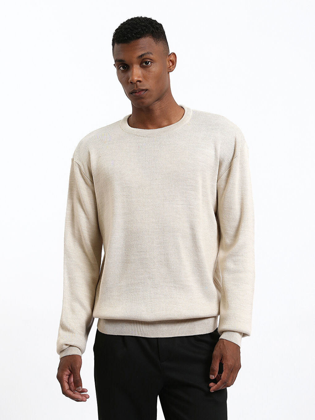Pull-over Col rond Manches longues pour Hommes en Tricot-1