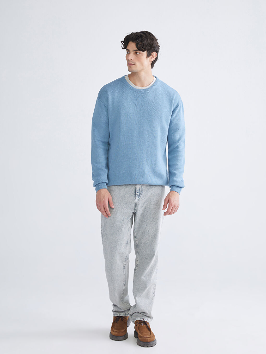 Pull-over Col rond Manches longues pour Hommes en Tricot-1