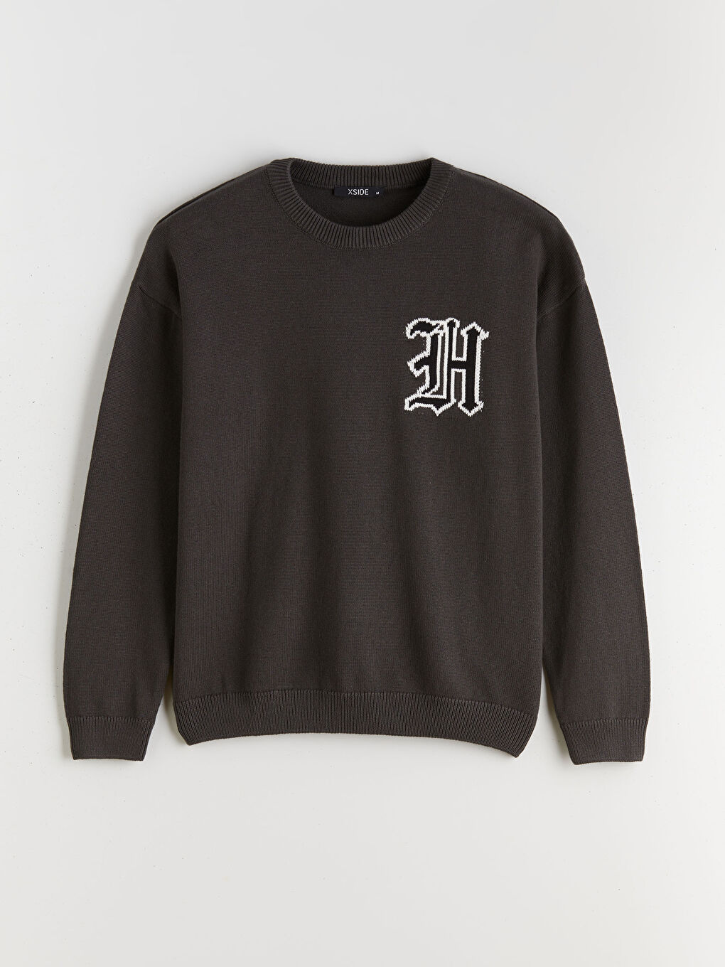 Ерлерге арналған трикотаж ұзын жеңді дөңгелек жағалы жемпір-4