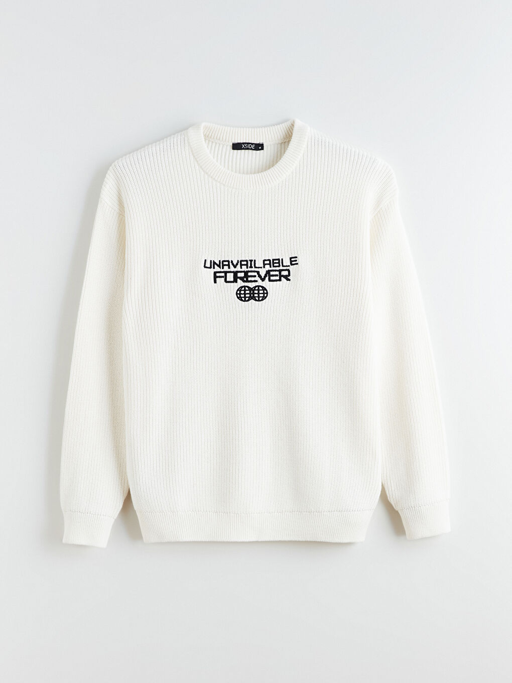 Ерлерге арналған дөңгелек жағалы басылған трикотаж жемпір-4