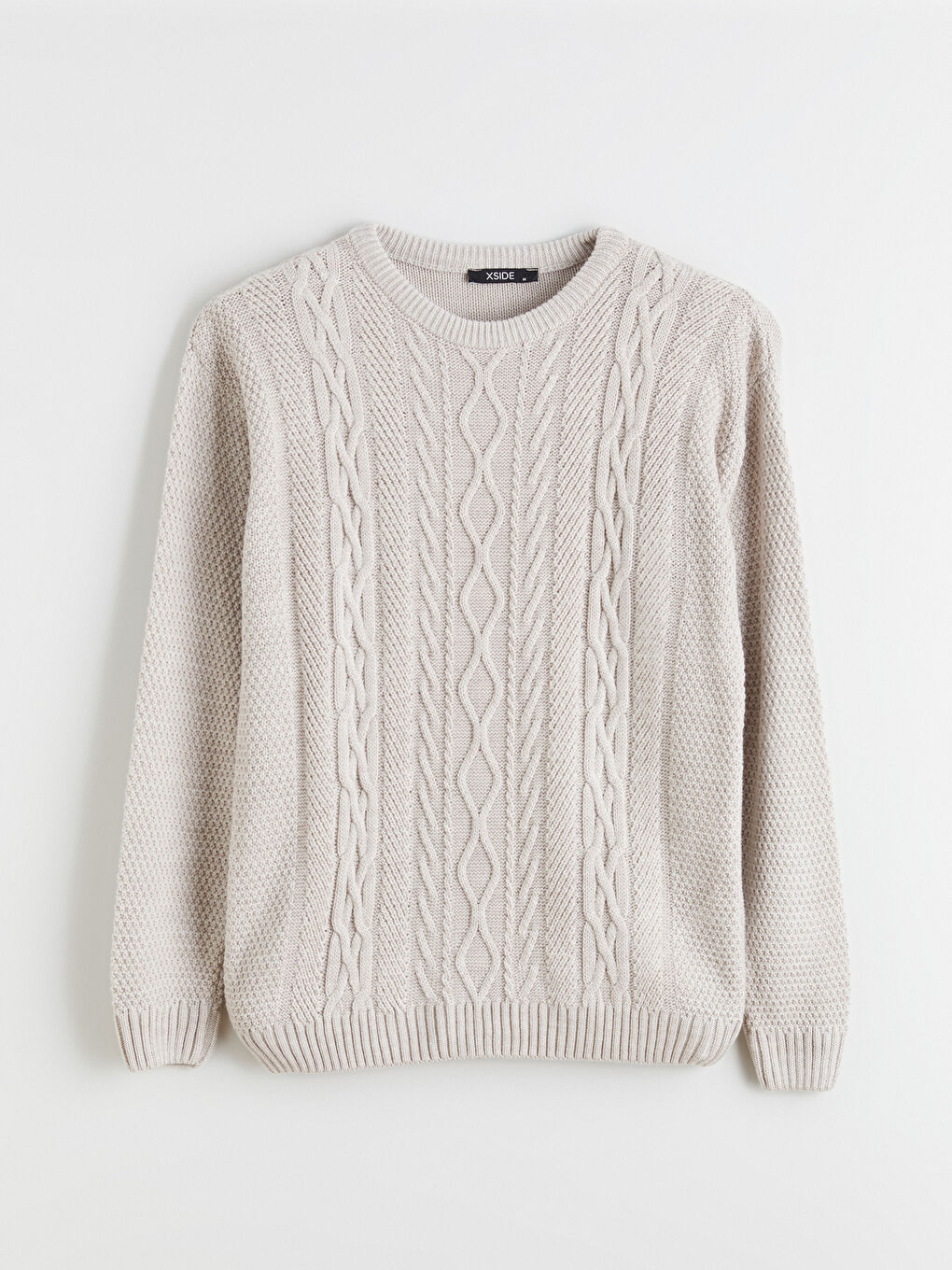 Crew Neck Patterned Men's Knitwear Sweater-4