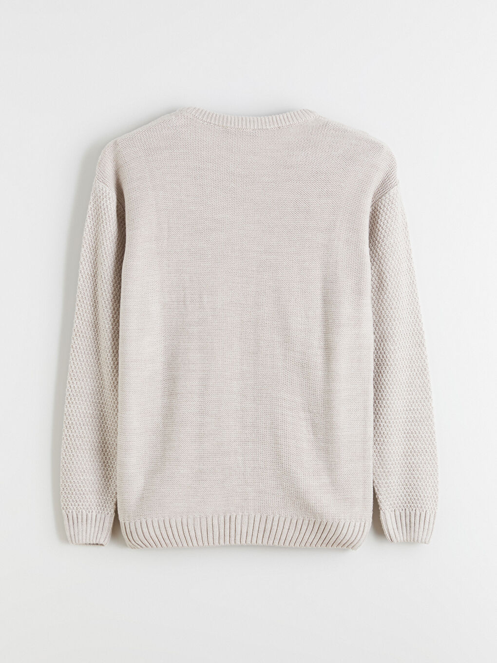 Crew Neck Patterned Men's Knitwear Sweater-5