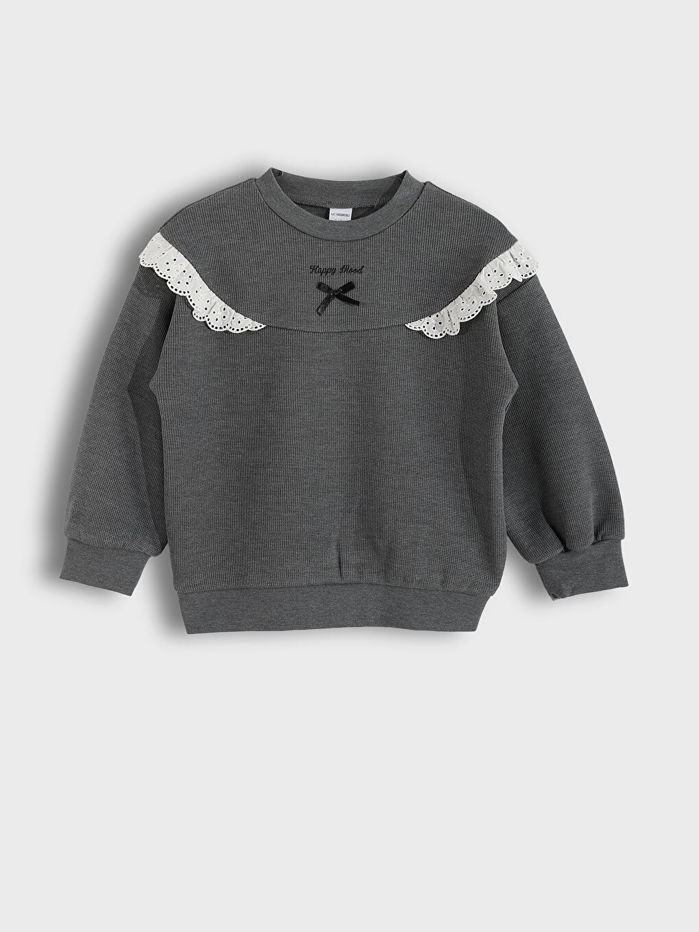 Crew Neck Long Sleeve Girl's Sweatshirt and Sweatpants-1