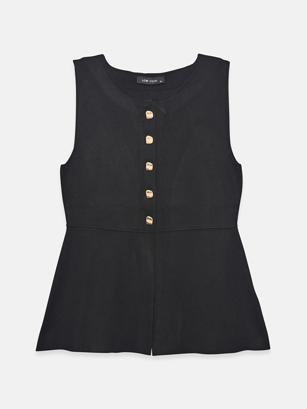 Bisiklet Yaka Peplum Triko Bluz-4