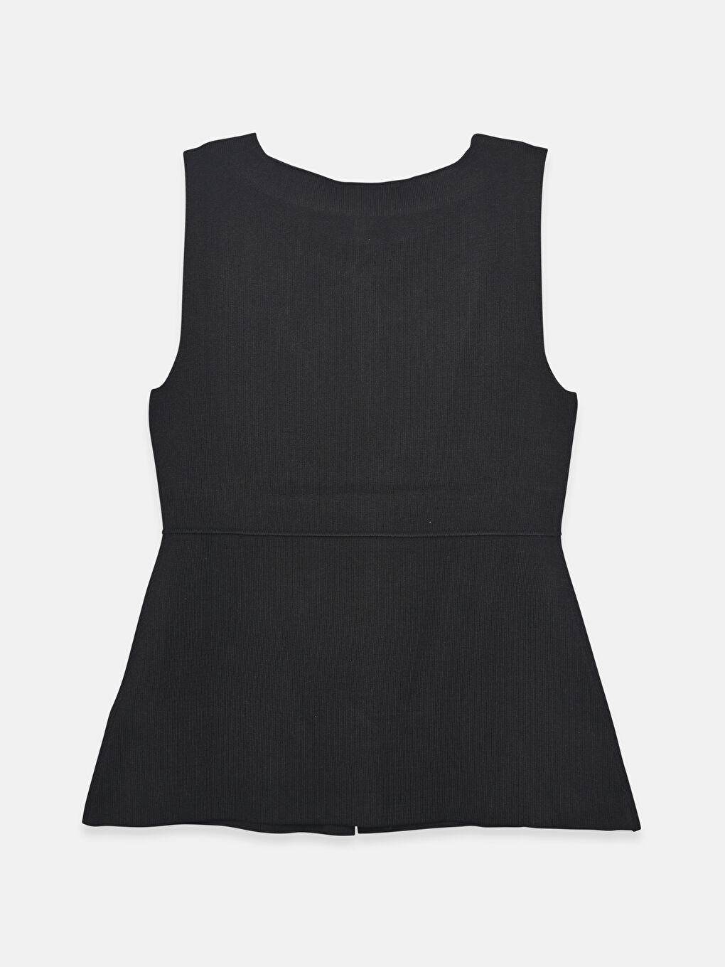 Bisiklet Yaka Peplum Triko Bluz-5