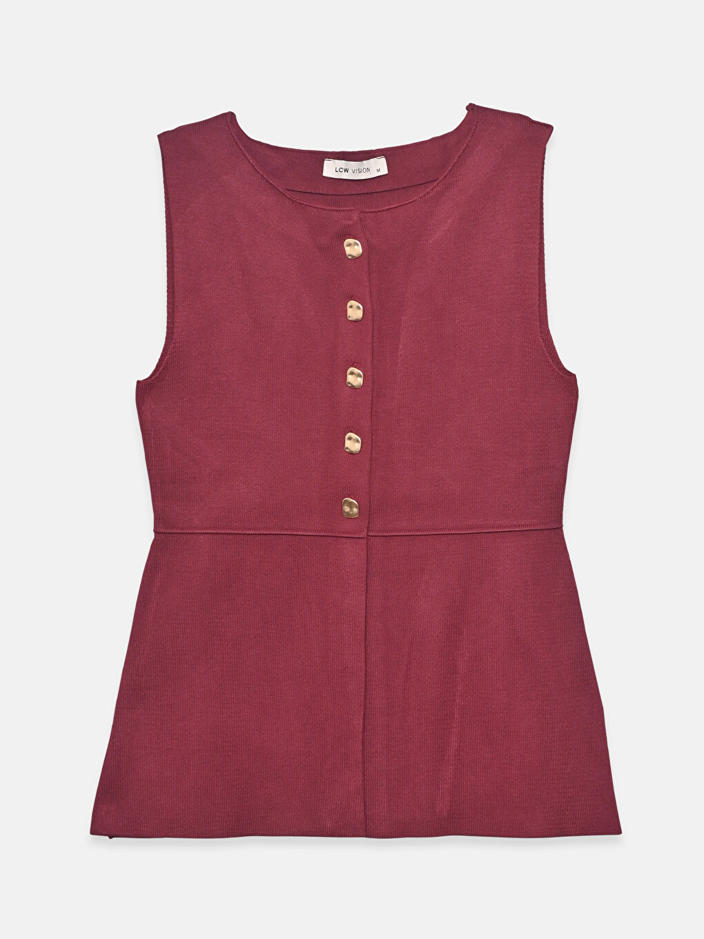 Bisiklet Yaka Peplum Triko Bluz-4