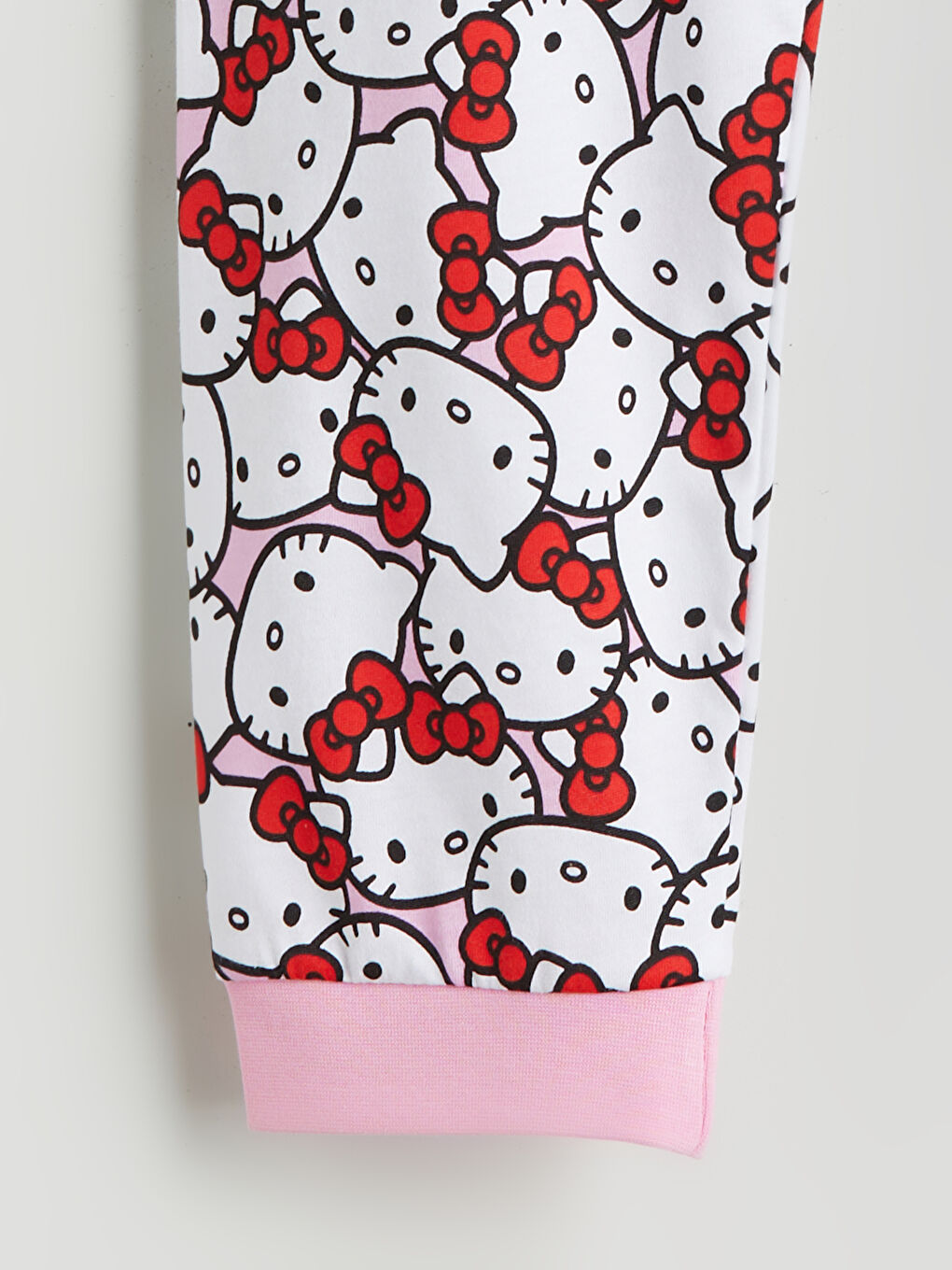 Pembe Beli Lastikli Hello Kitty Baskılı Kız Çocuk Pijama Alt-1