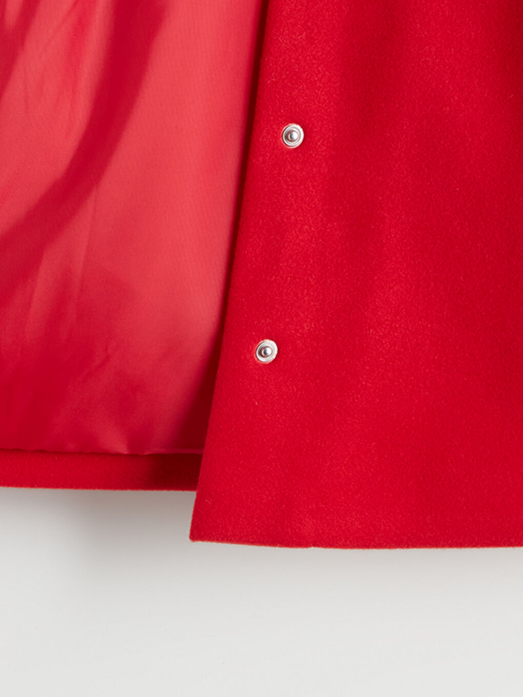 Kırmızı Fiyonk Detaylı Kız Çocuk Kaşe Kaban-4