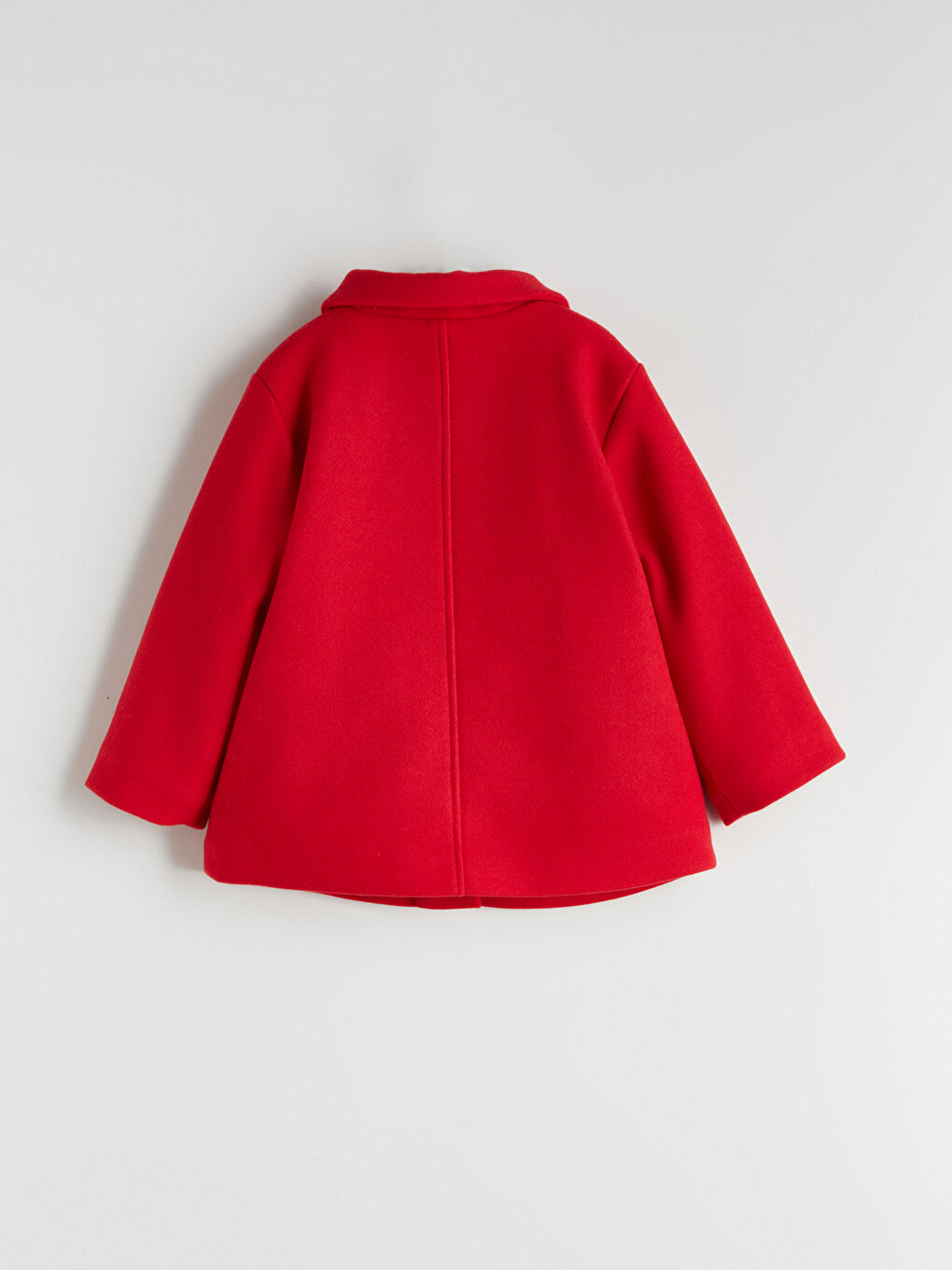 Kırmızı Fiyonk Detaylı Kız Çocuk Kaşe Kaban-5