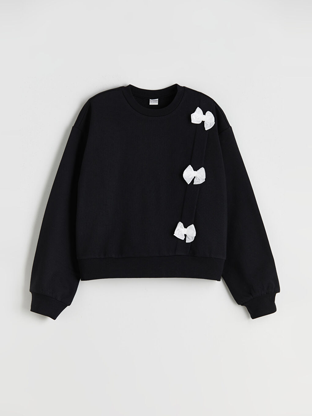 Sweat-shirt Pour Filles Épais à Nœud et Col Rond
