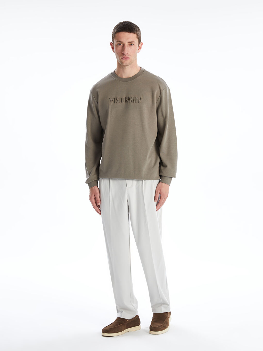 Crew Neck Embossed Men's Sweatshirt-1