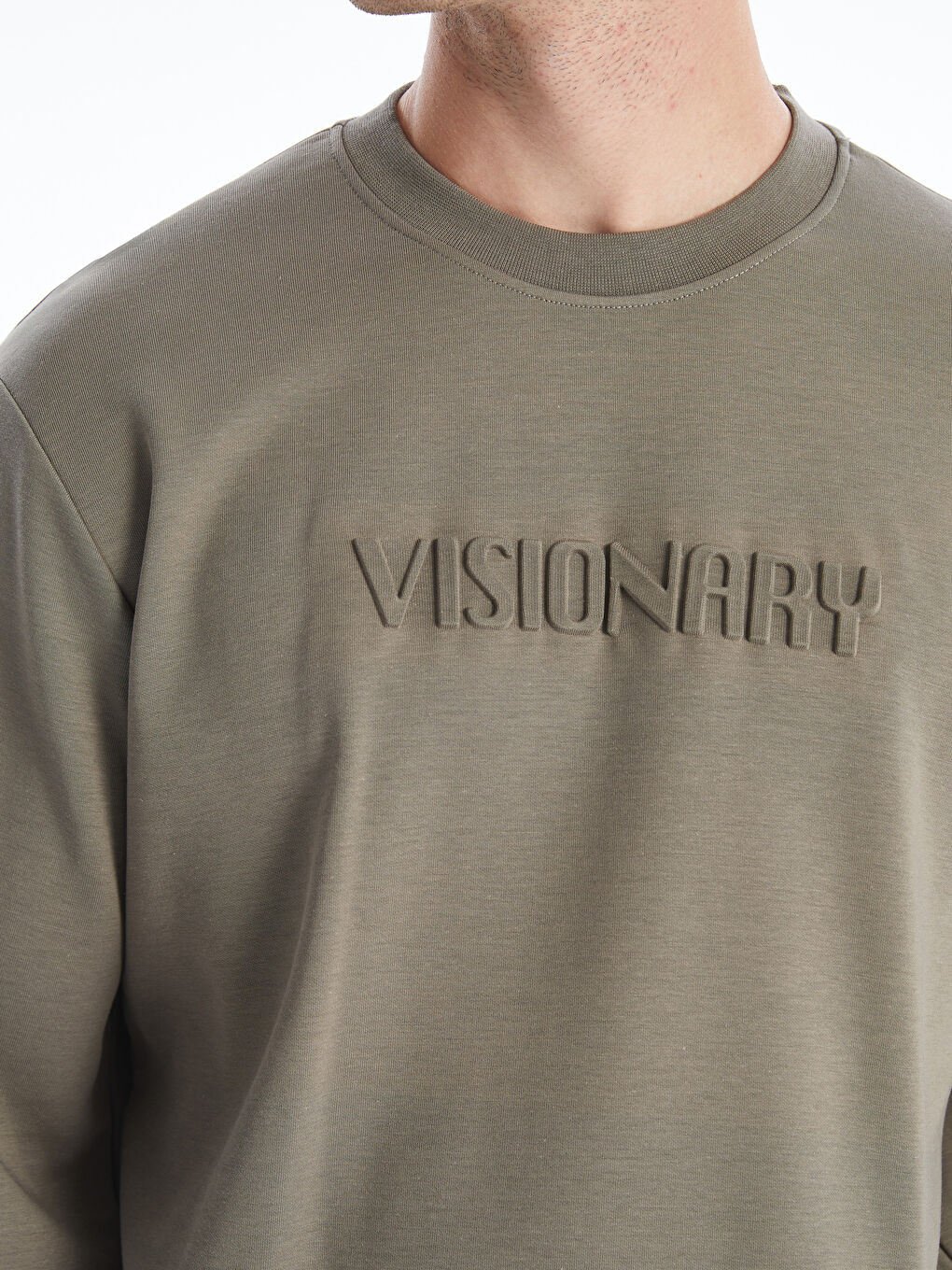 Crew Neck Embossed Men's Sweatshirt-2