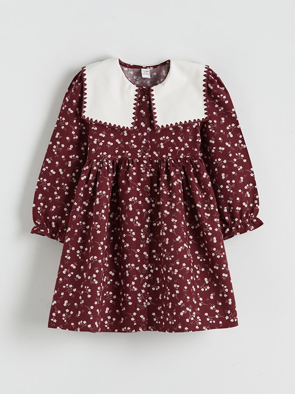 Bebe Yaka Çiçekli Kız Çocuk Elbise