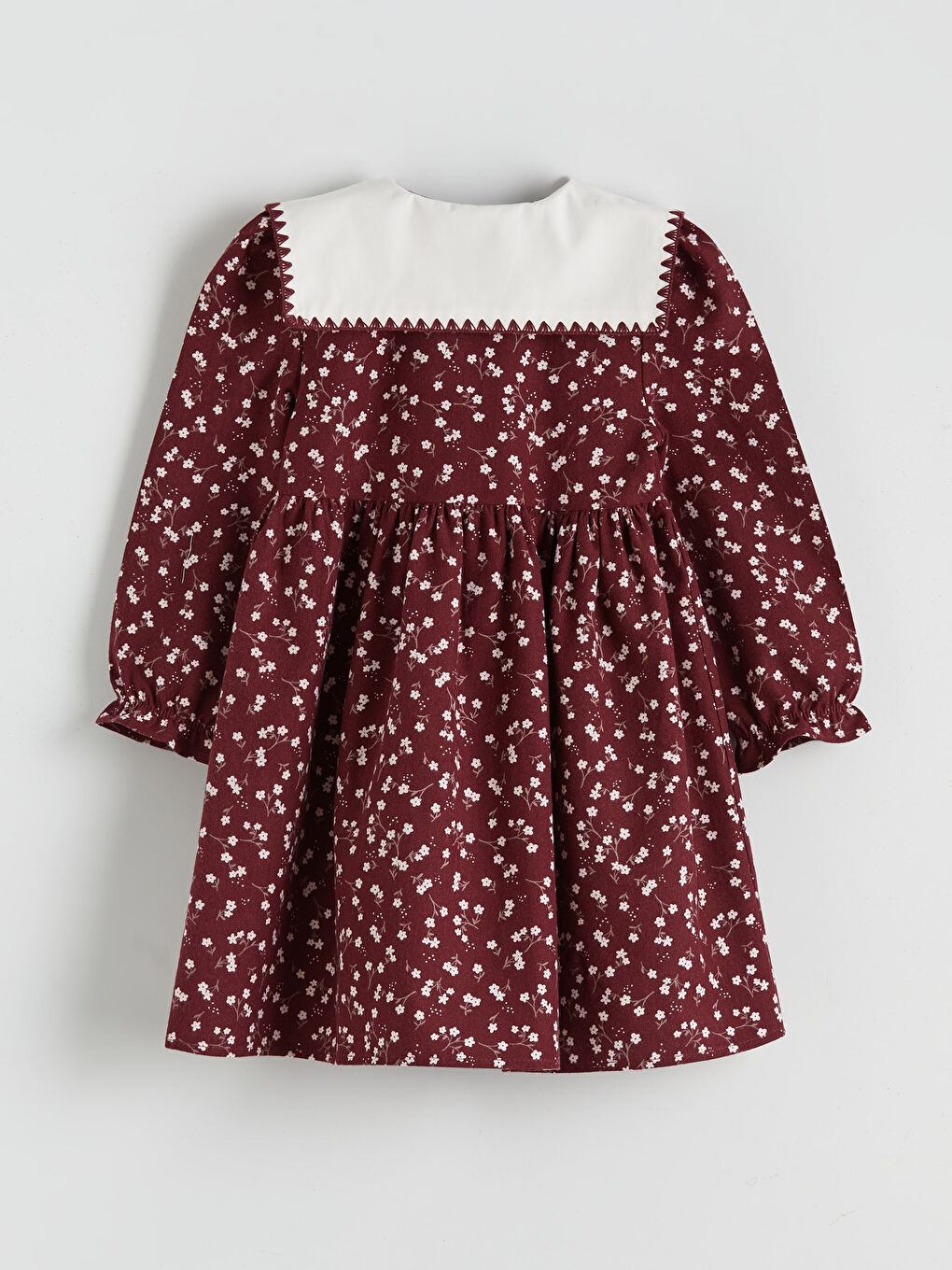 Bebe Yaka Çiçekli Kız Çocuk Elbise-1