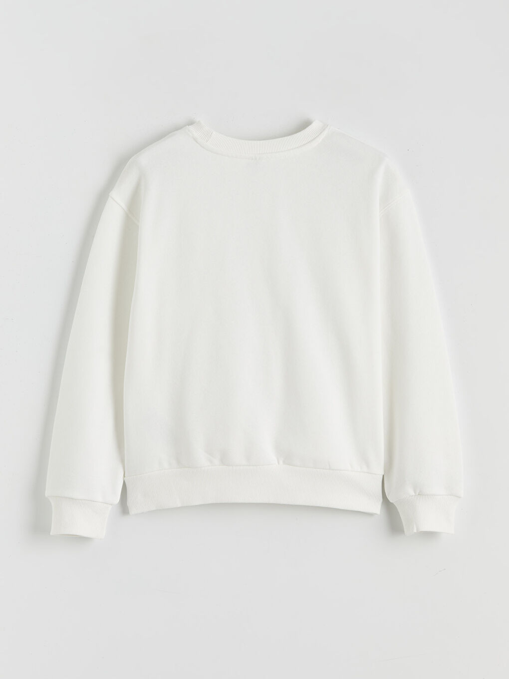 Ekru Yılbaşı Temalı Kız Çocuk Kalın Sweatshirt-1