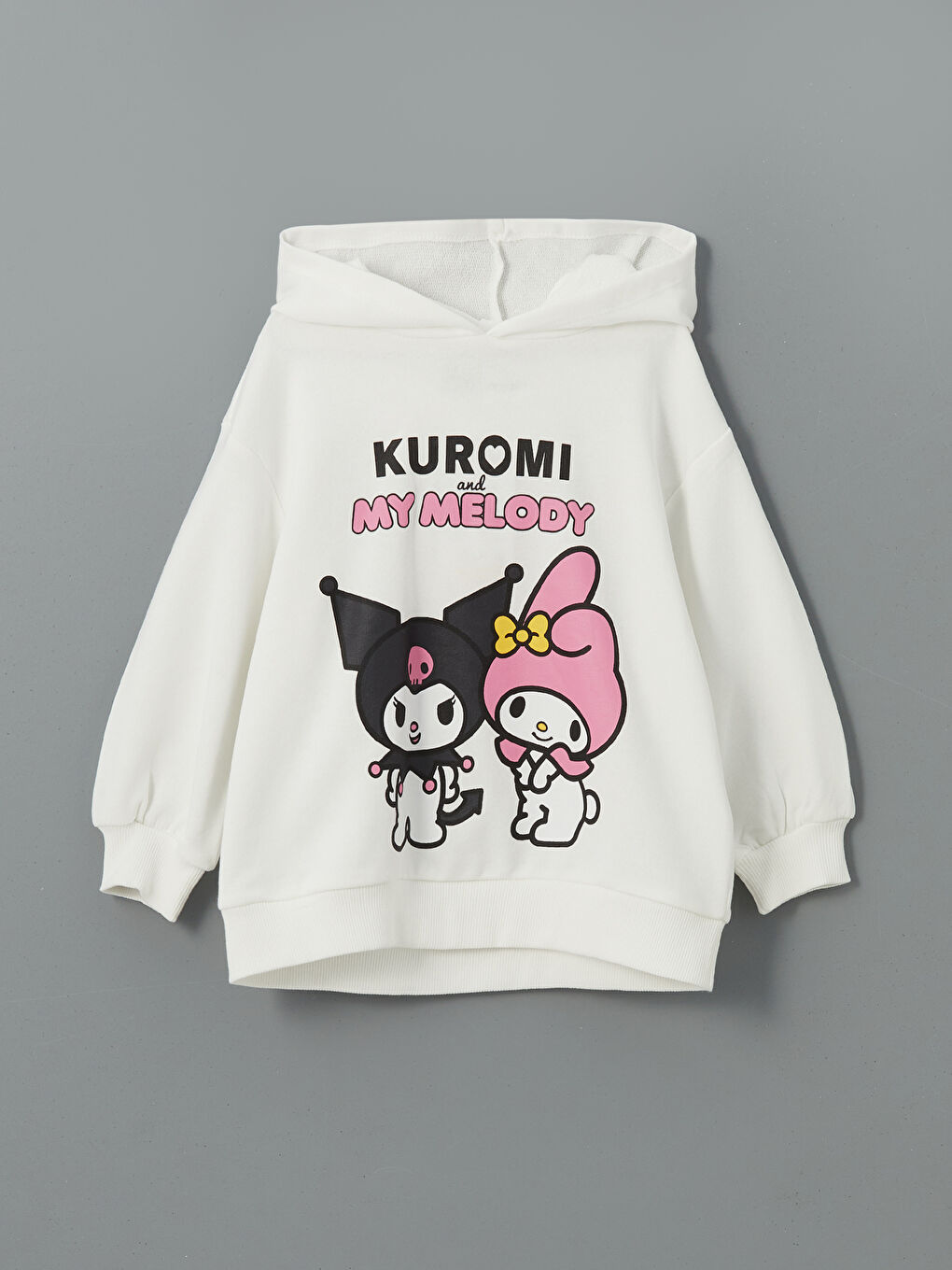 LCW ECO Hooded Kuromi Printed Girls' Sweatshirt -W5GA18Z4-R9J