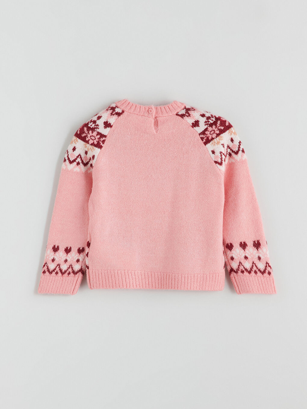 Crew Neck Patterned Girls' Knitwear Sweater-2
