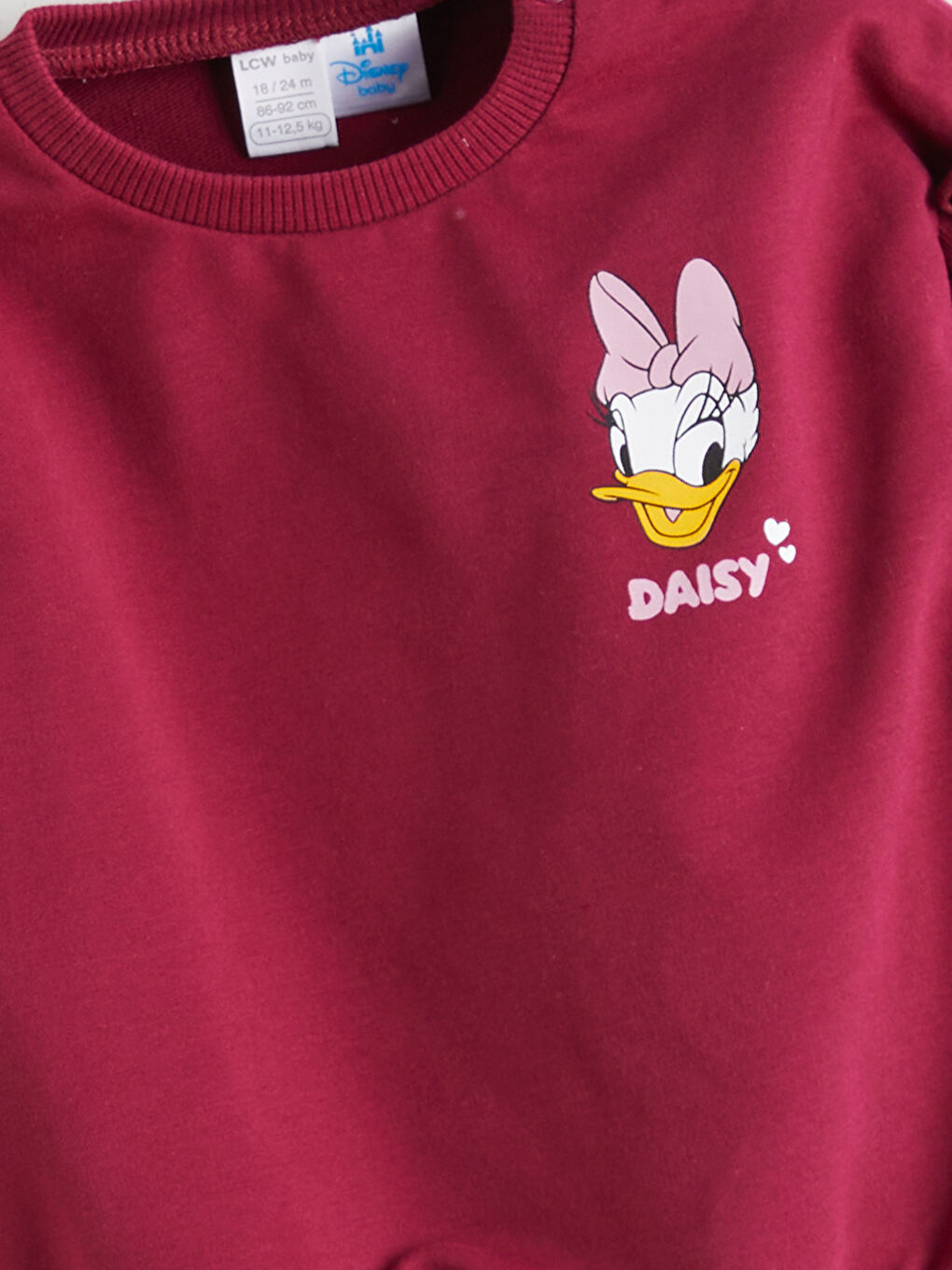 Mürdüm Bisiklet Yaka Daisy Duck Baskılı Kız Bebek Takım-2