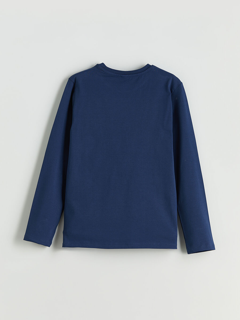 Lacivert Bisiklet Yaka Baskılı Erkek Çocuk Tişört-1