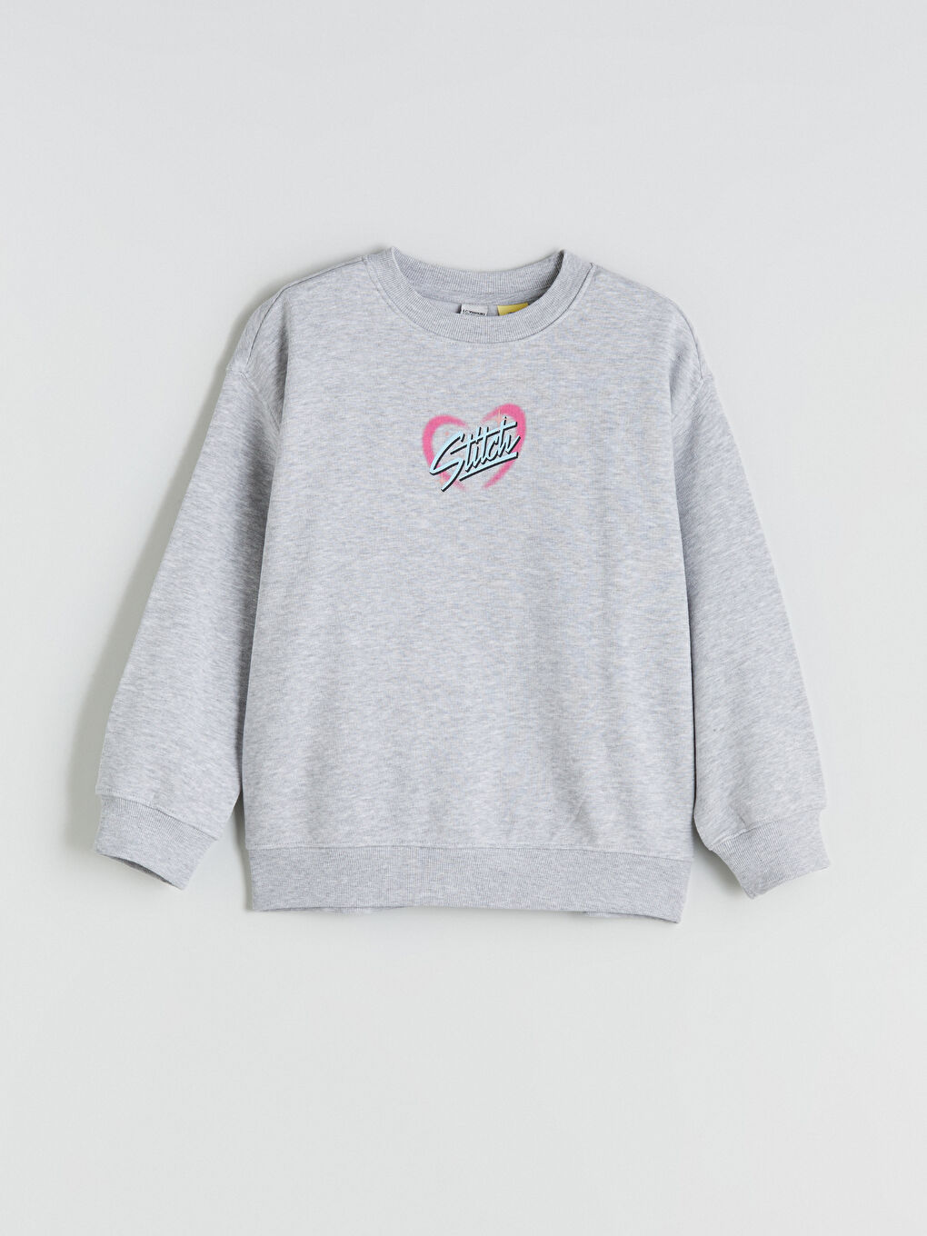 Crew Neck Stitch Printed Girls' Sweatshirt-1