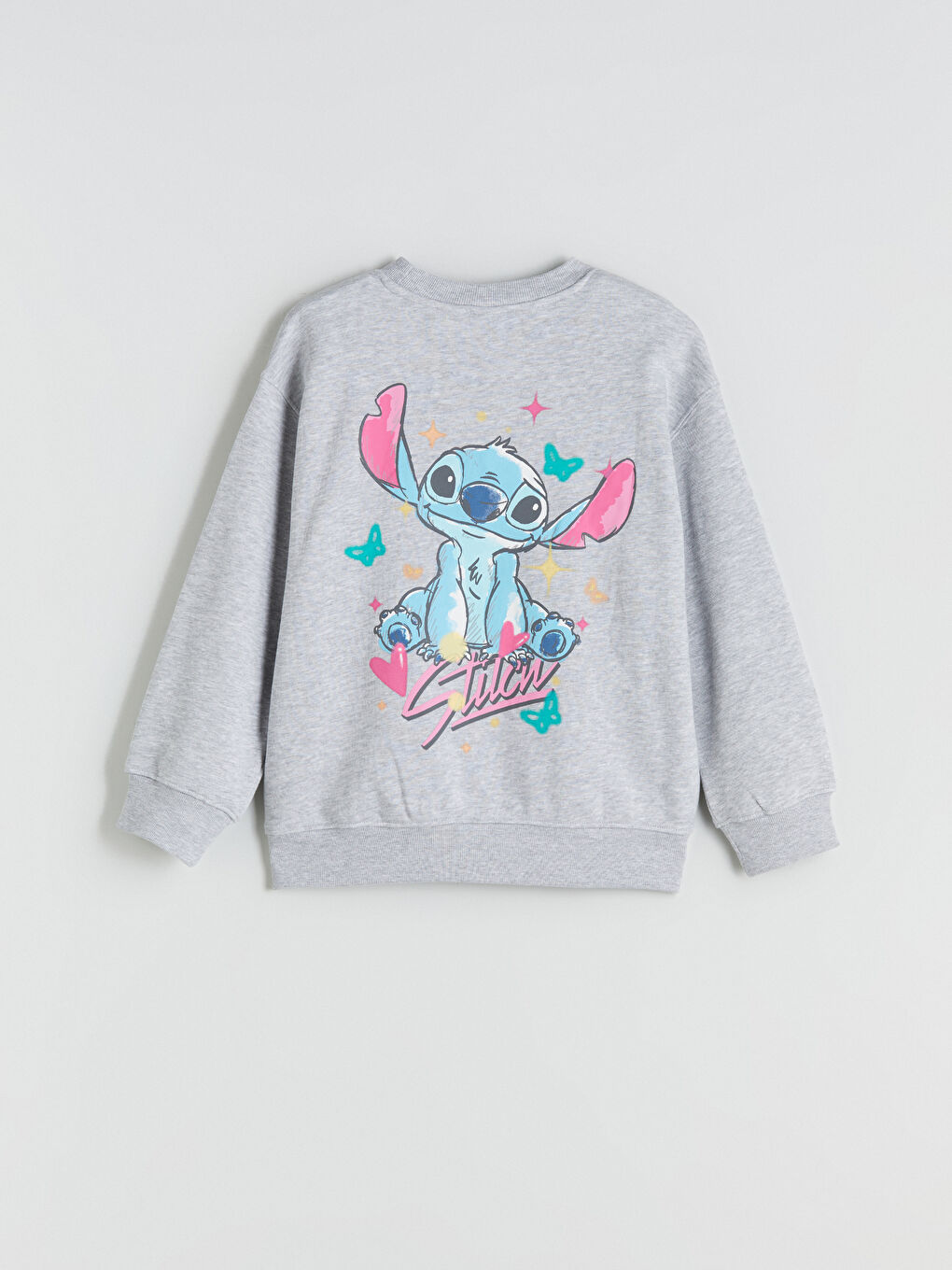 Crew Neck Stitch Printed Girls' Sweatshirt-4