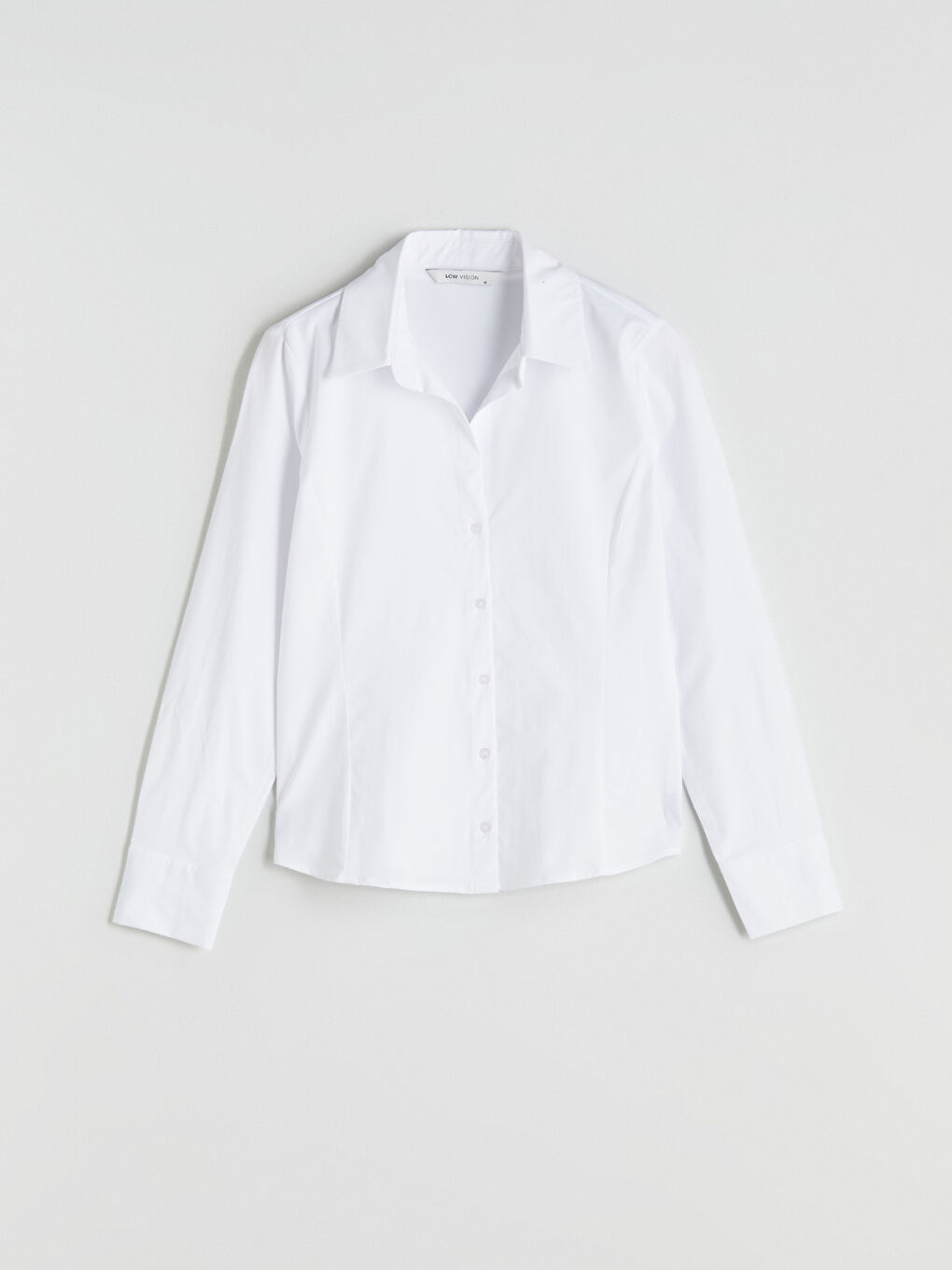Beyaz Poplin Kadın Gömlek-4
