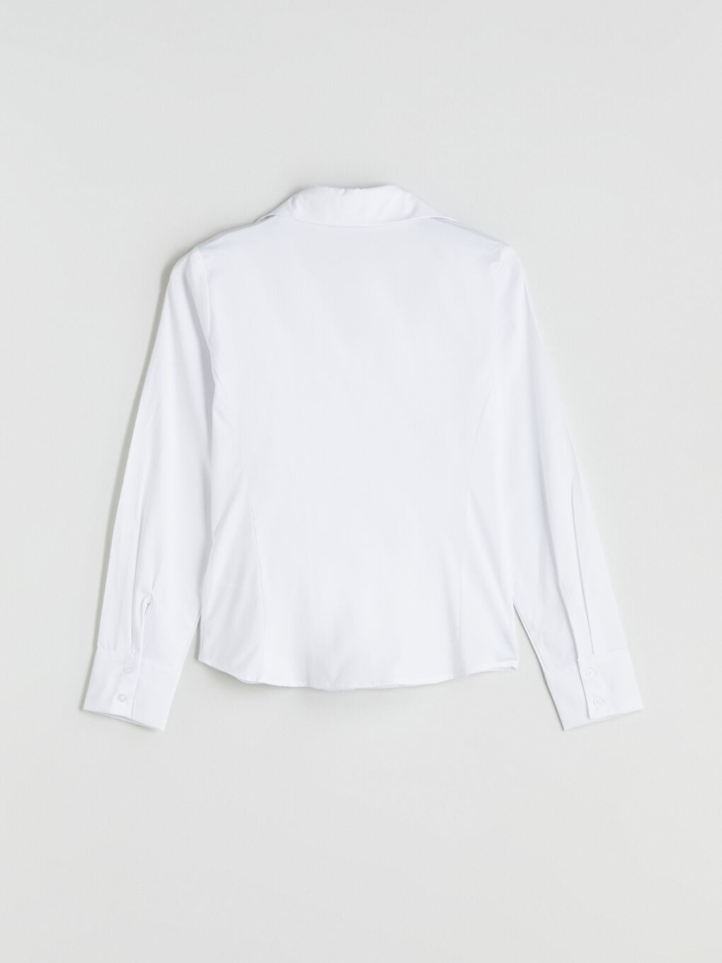 Beyaz Poplin Kadın Gömlek-5