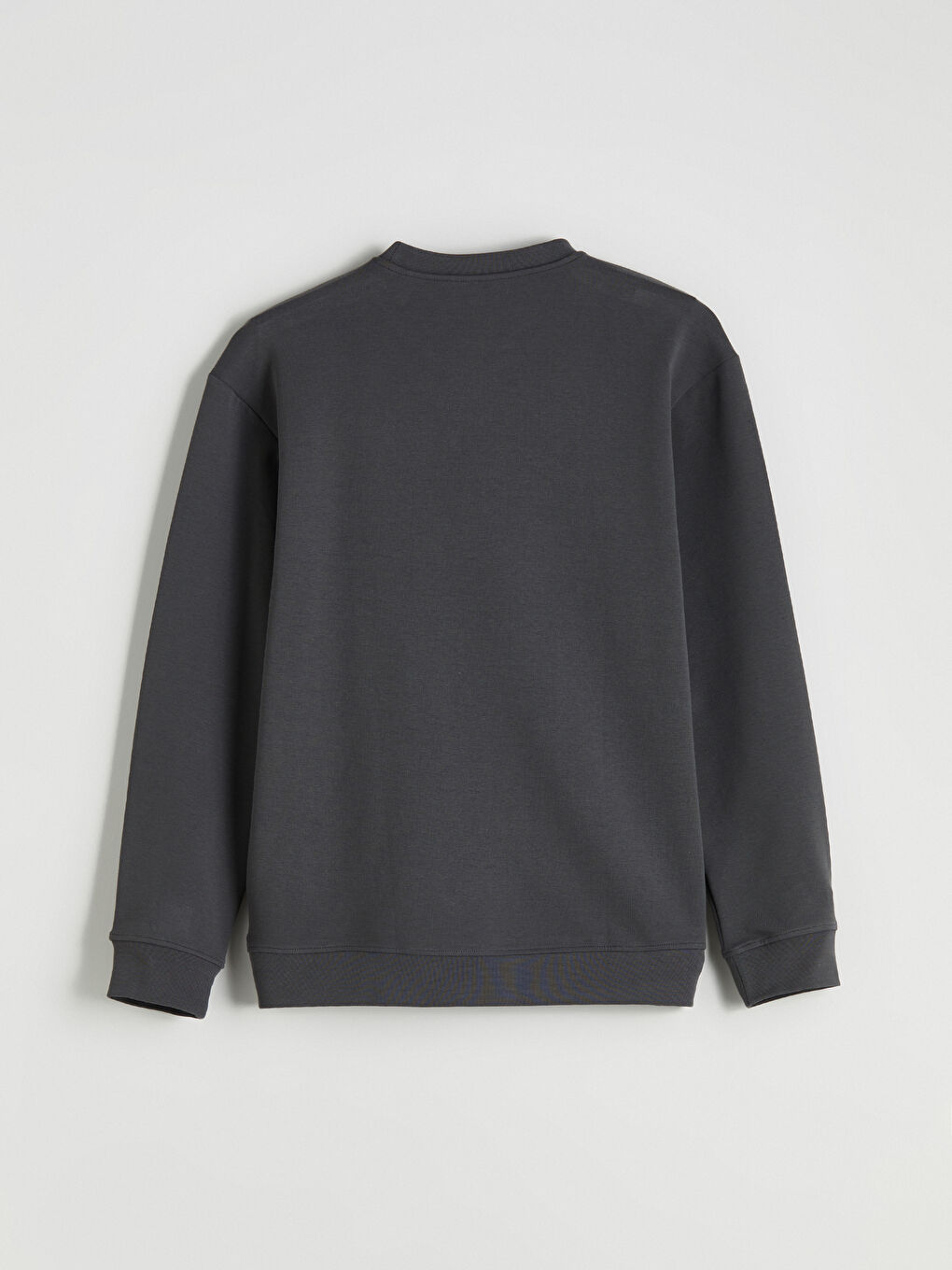 Antrasit Bisiklet Yaka Nakışlı Erkek Sweatshirt-5