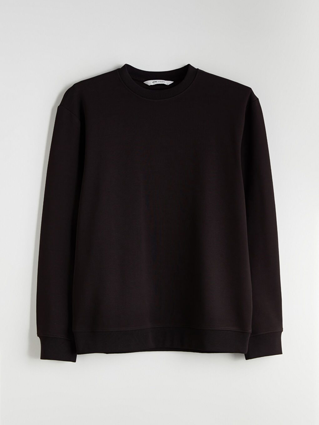 Kahverengi Bisiklet Yaka Nakışlı Erkek Sweatshirt-4