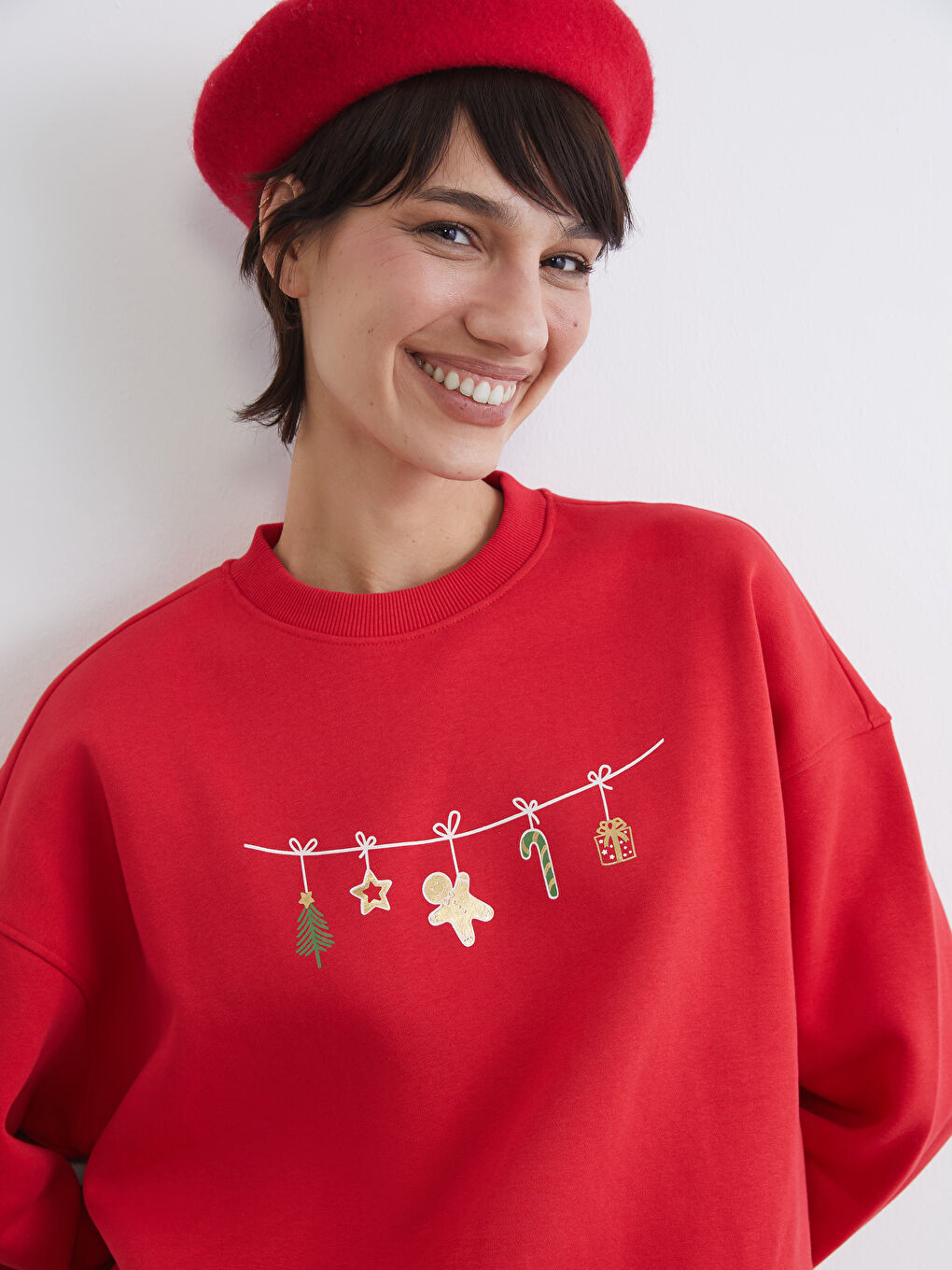 Women's Festive Oversized Cozy Sweatshirt