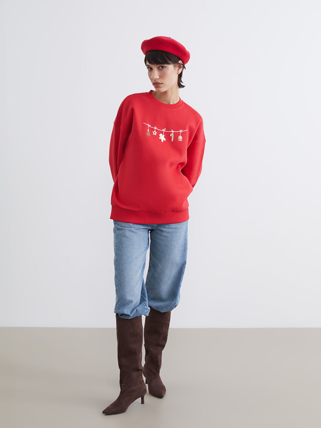 Women's Festive Oversized Cozy Sweatshirt-1