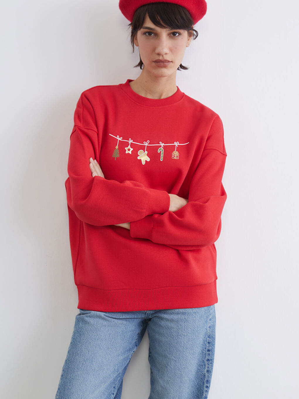 Women's Festive Oversized Cozy Sweatshirt-2